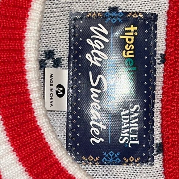 Samuel Adams Tipsy Elves Christmas Party Sweater Mens M - Picture 3 of 7